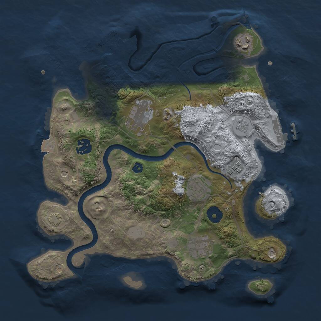 Rust Map: Procedural Map, Size: 3000, Seed: 29122, 12 Monuments