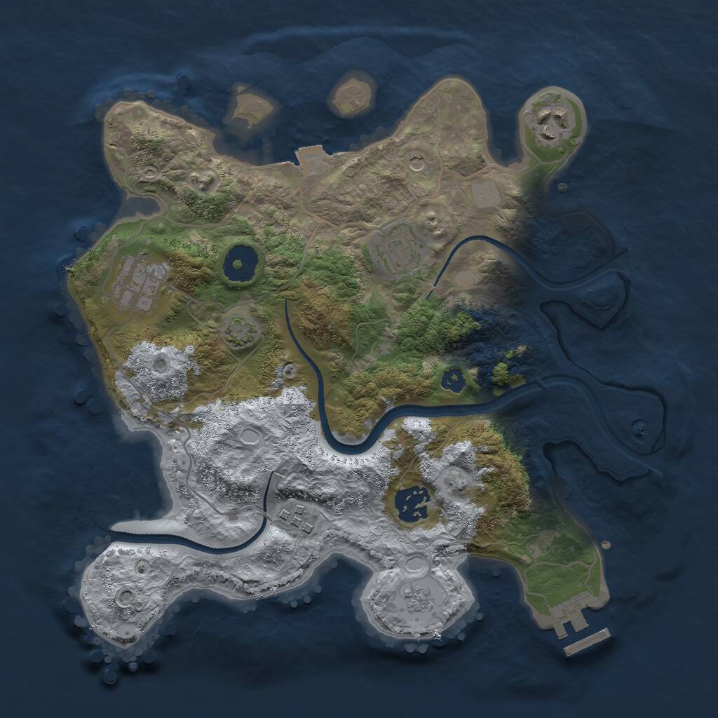 Rust Map: Procedural Map, Size: 3000, Seed: 89124484, 10 Monuments