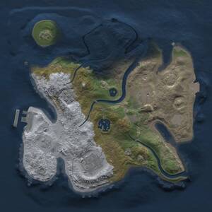 Thumbnail Rust Map: Procedural Map, Size: 2500, Seed: 346929139, 9 Monuments