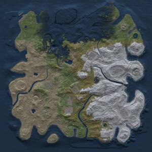 Thumbnail Rust Map: Procedural Map, Size: 4500, Seed: 1198911291, 17 Monuments