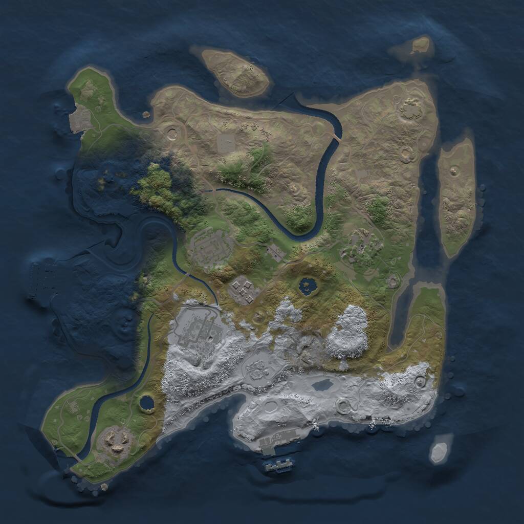 Rust Map: Procedural Map, Size: 3000, Seed: 66283, 11 Monuments