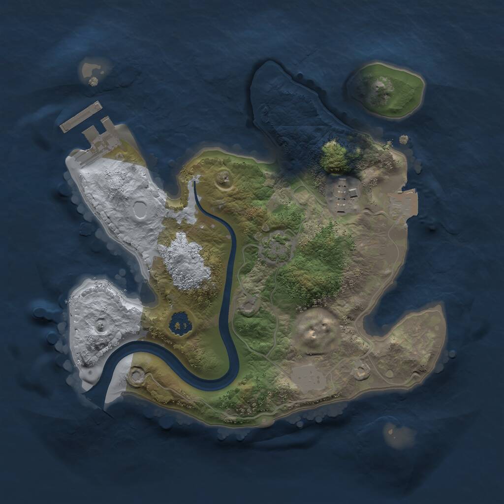 Rust Map: Procedural Map, Size: 2200, Seed: 999135999, 4 Monuments