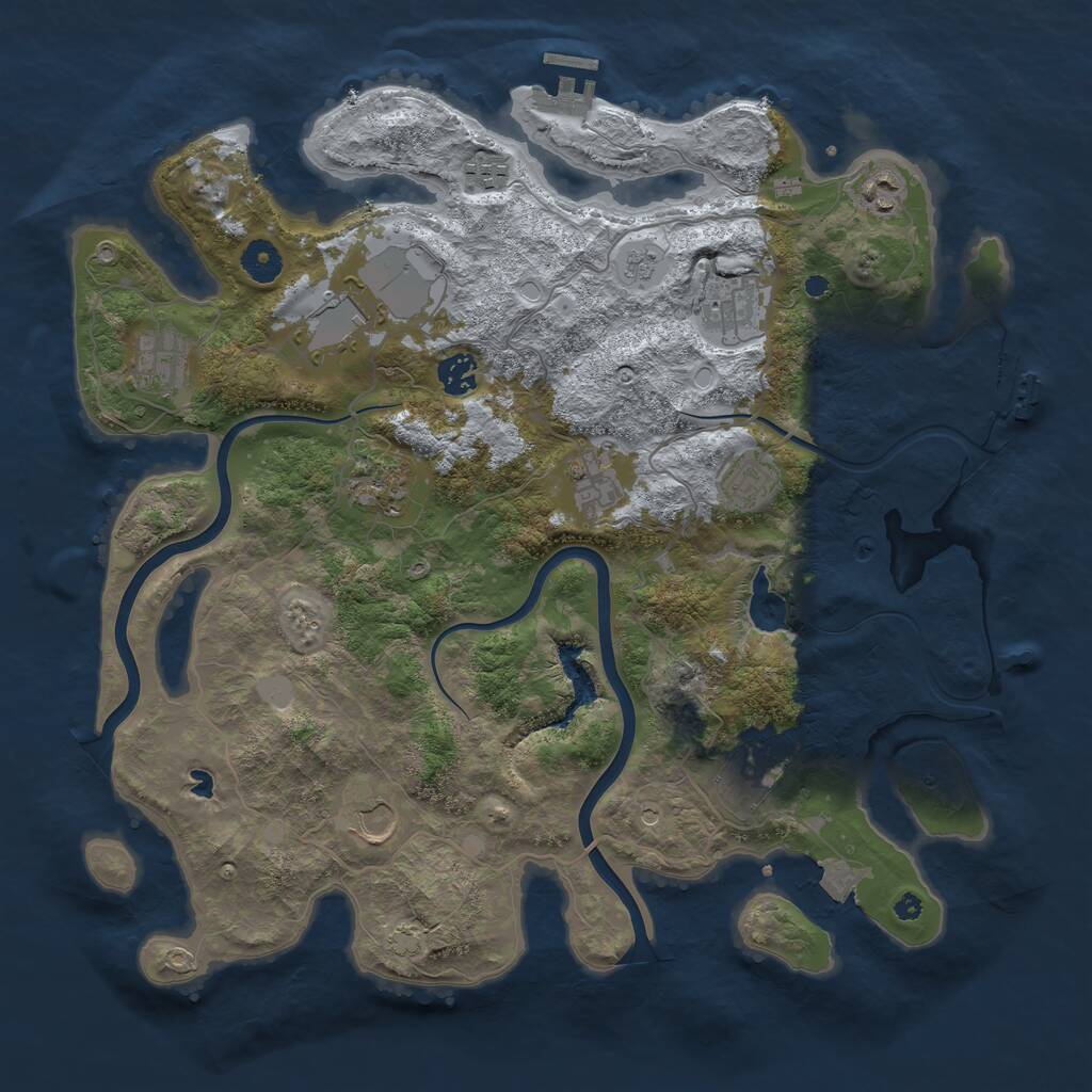 Rust Map: Procedural Map, Size: 4000, Seed: 6814, 17 Monuments