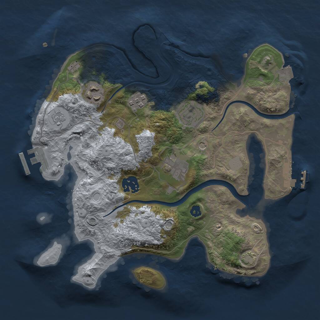 Rust Map: Procedural Map, Size: 2800, Seed: 17487646, 11 Monuments
