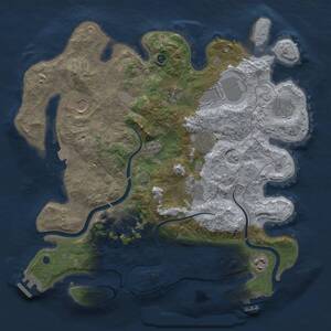 Thumbnail Rust Map: Procedural Map, Size: 3700, Seed: 1233634447, 15 Monuments