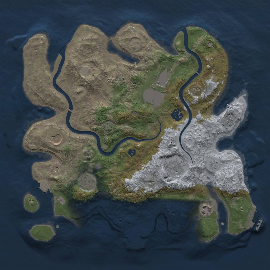 Rust Map: Procedural Map, Size: 3500, Seed: 628940098, 14 Monuments