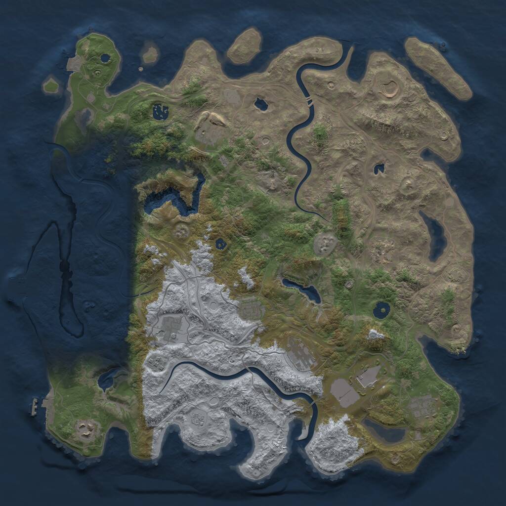 Rust Map: Procedural Map, Size: 4500, Seed: 1478076278, 17 Monuments