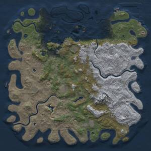 Thumbnail Rust Map: Procedural Map, Size: 6000, Seed: 481985, 17 Monuments