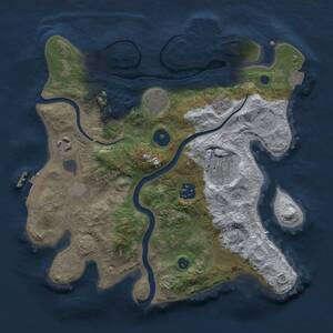 Thumbnail Rust Map: Procedural Map, Size: 3000, Seed: 280953662, 12 Monuments
