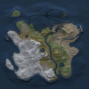Thumbnail Rust Map: Procedural Map, Size: 3000, Seed: 256983622, 12 Monuments
