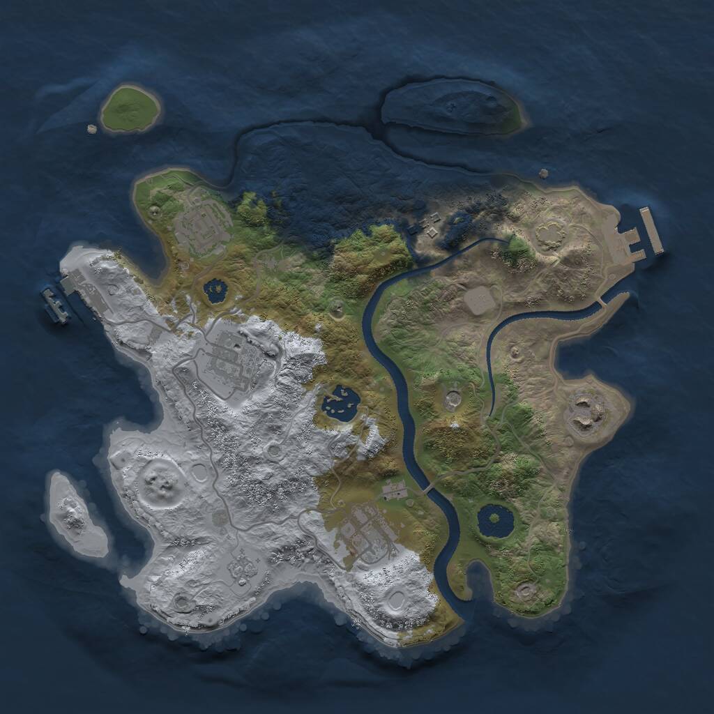 Rust Map: Procedural Map, Size: 3000, Seed: 256983622, 12 Monuments