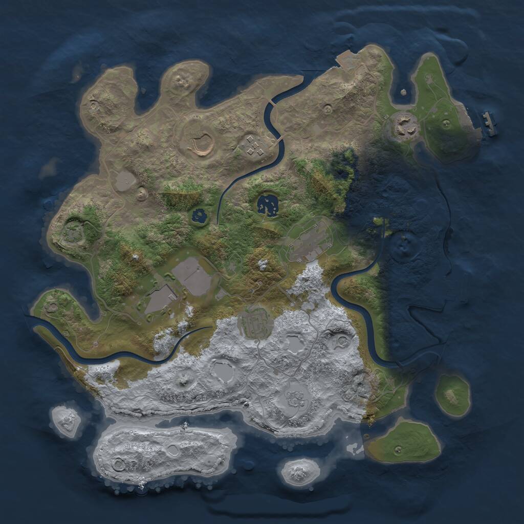 Rust Map: Procedural Map, Size: 3500, Seed: 73932009, 13 Monuments