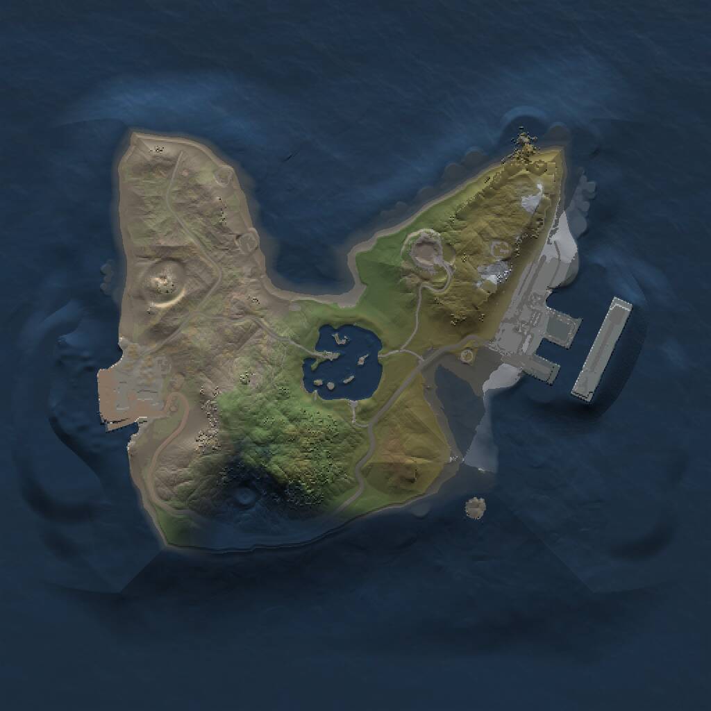 Rust Map: Procedural Map, Size: 1350, Seed: 1216255107, 3 Monuments