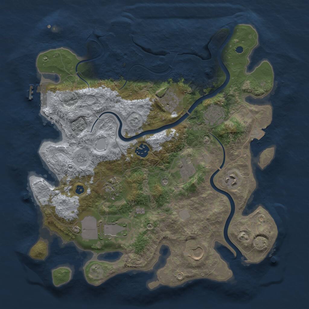 Rust Map: Procedural Map, Size: 3500, Seed: 216278114, 15 Monuments