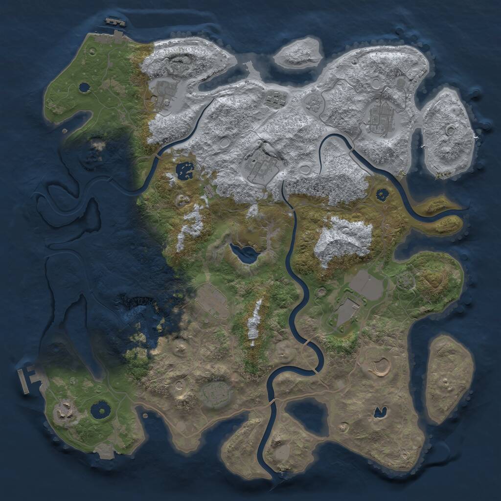 Rust Map: Procedural Map, Size: 4000, Seed: 1272080456, 16 Monuments