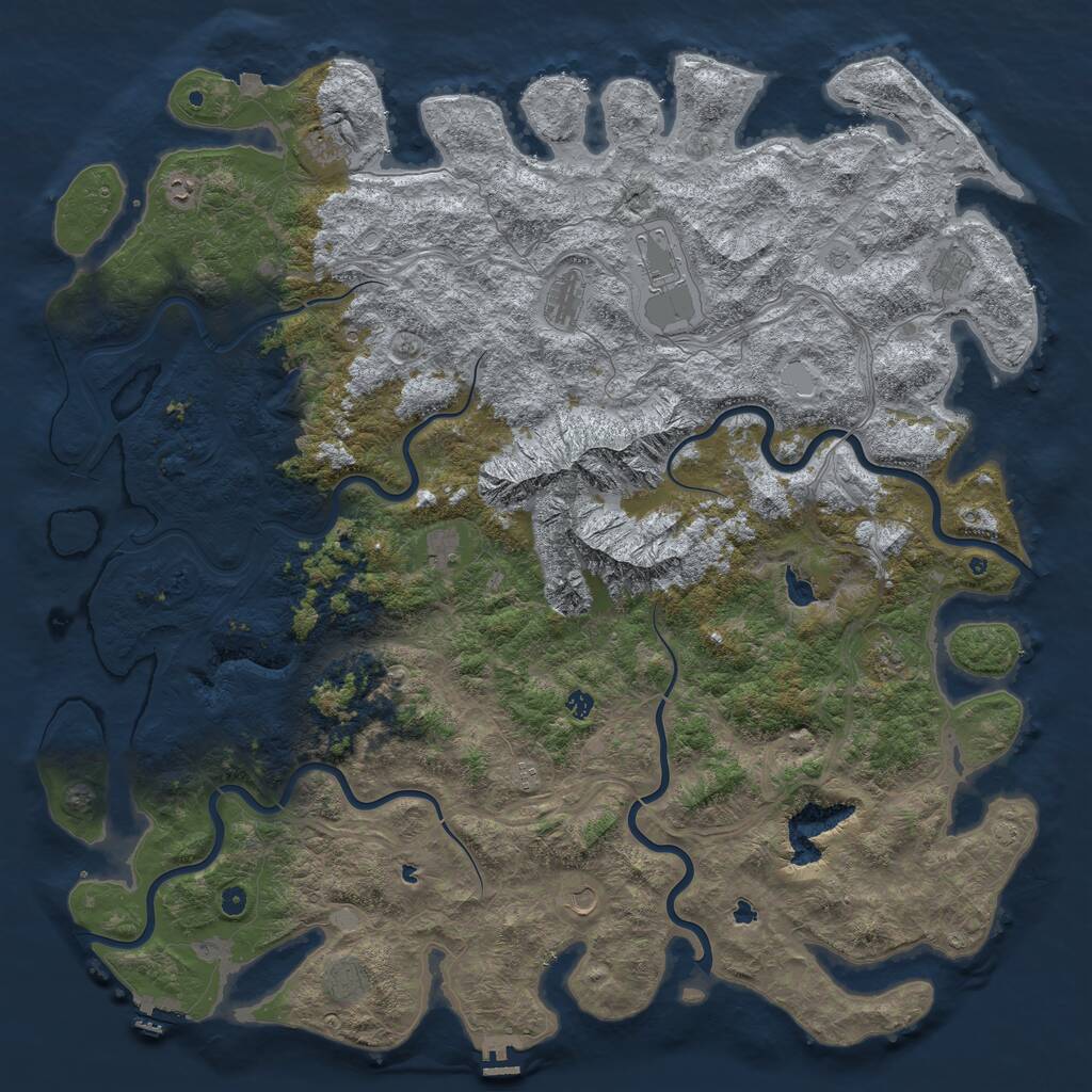Rust Map: Procedural Map, Size: 6000, Seed: 111556443, 17 Monuments