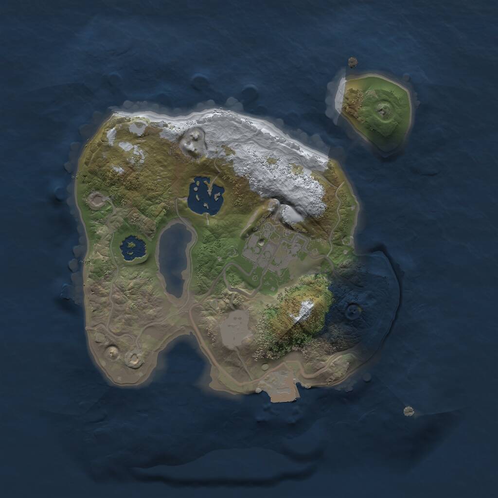 Rust Map: Procedural Map, Size: 2000, Seed: 30012, 3 Monuments