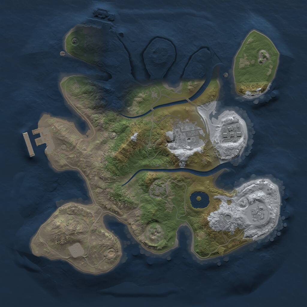 Rust Map: Procedural Map, Size: 2500, Seed: 9623710, 7 Monuments