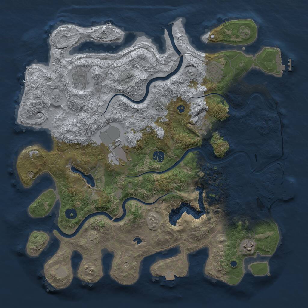 Rust Map: Procedural Map, Size: 4000, Seed: 818982919, 13 Monuments