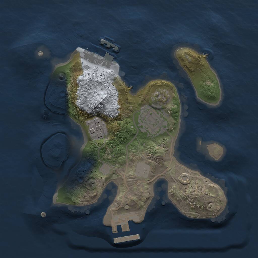 Rust Map: Procedural Map, Size: 2000, Seed: 1812625753, 5 Monuments