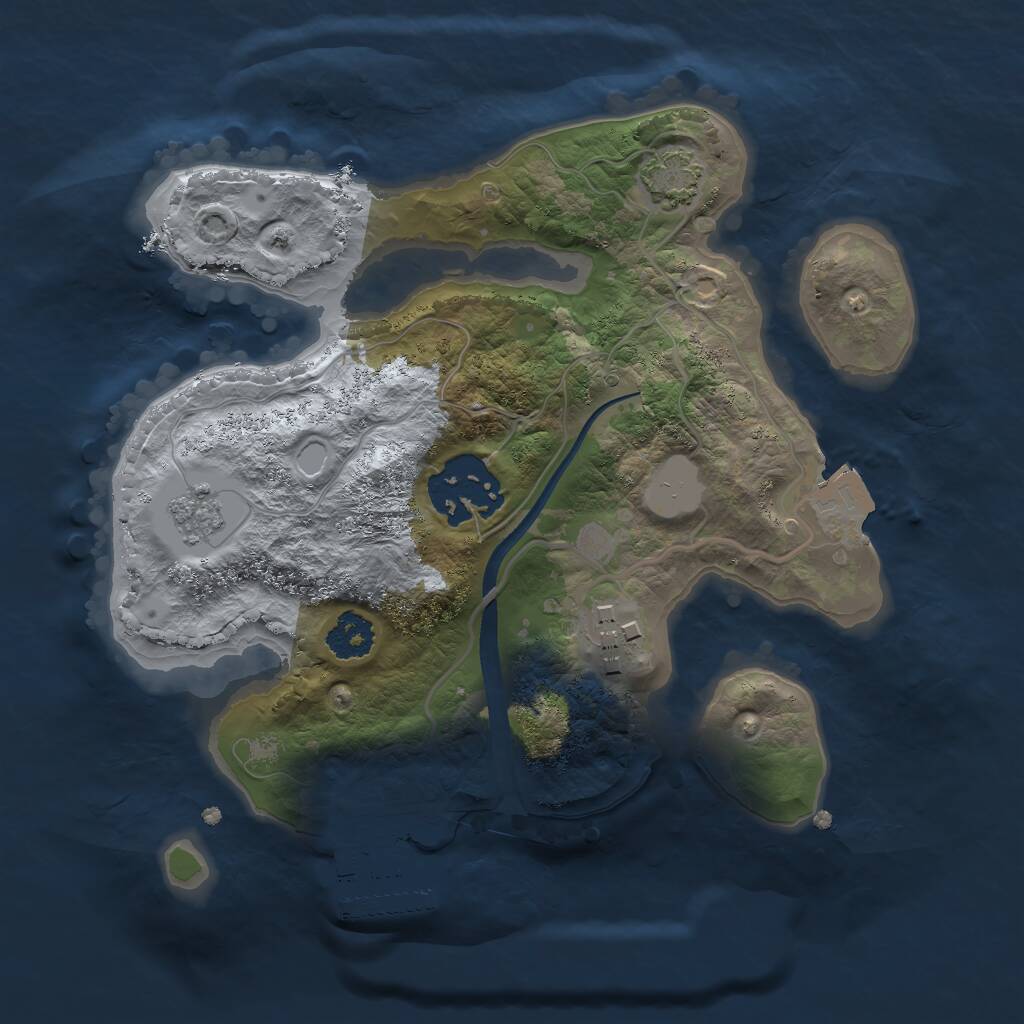 Rust Map: Procedural Map, Size: 2200, Seed: 44447119, 6 Monuments