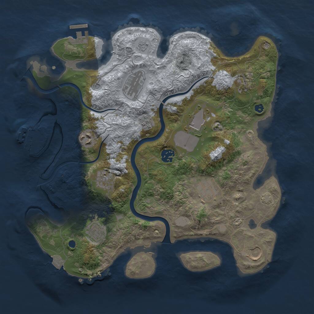 Rust Map: Procedural Map, Size: 3500, Seed: 1213618016, 16 Monuments