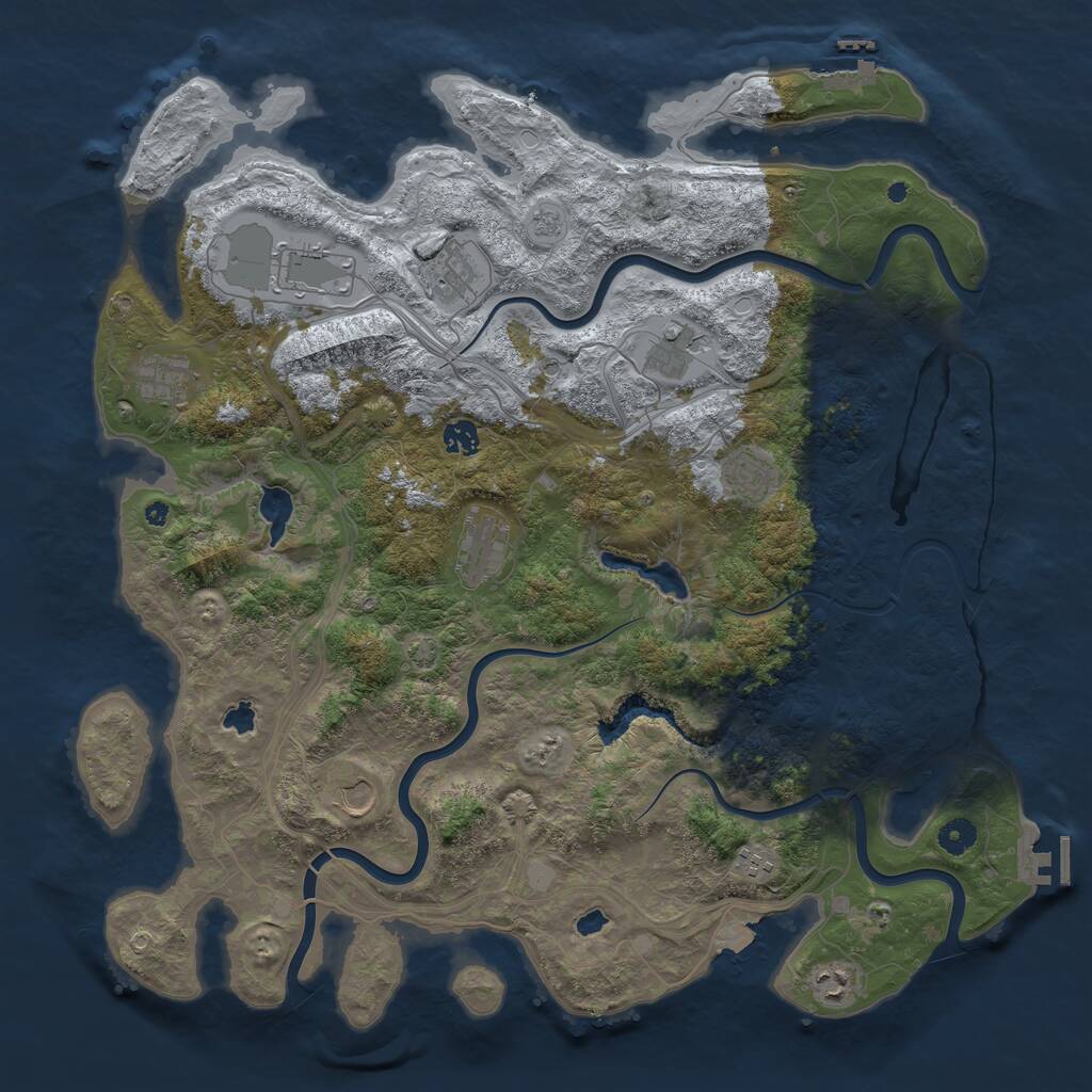 Rust Map: Procedural Map, Size: 4500, Seed: 933361769, 16 Monuments