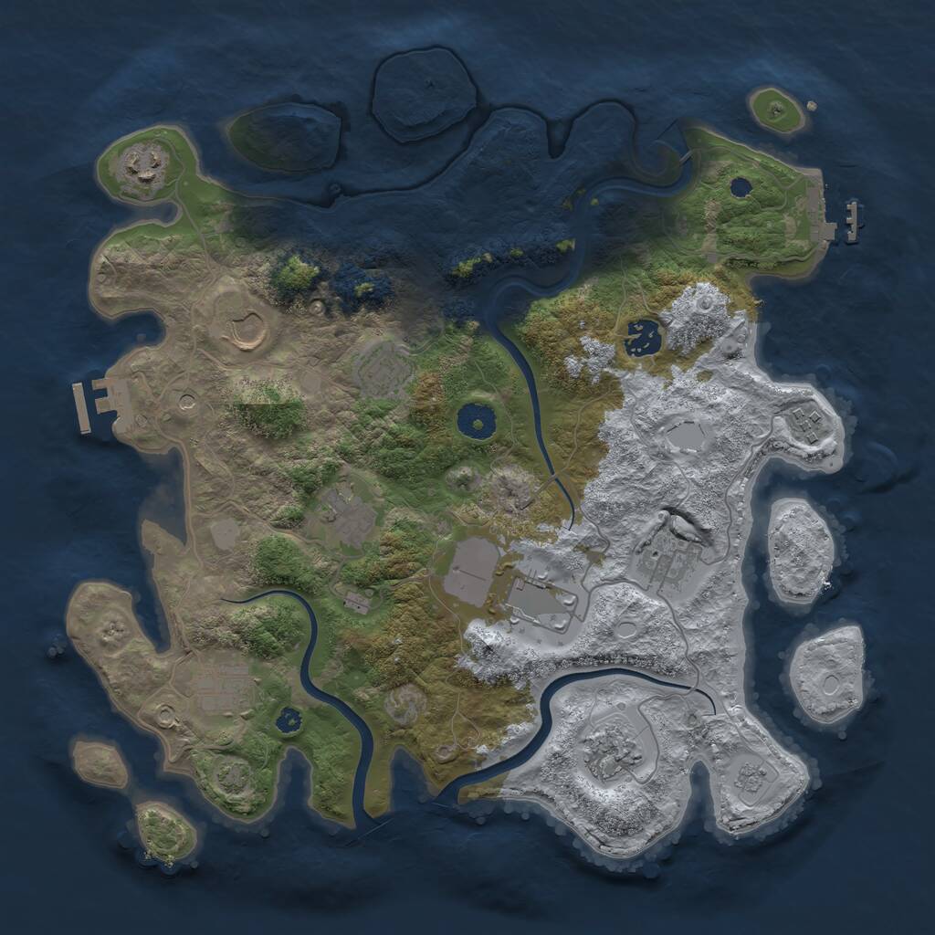 Rust Map: Procedural Map, Size: 3700, Seed: 256766233, 16 Monuments