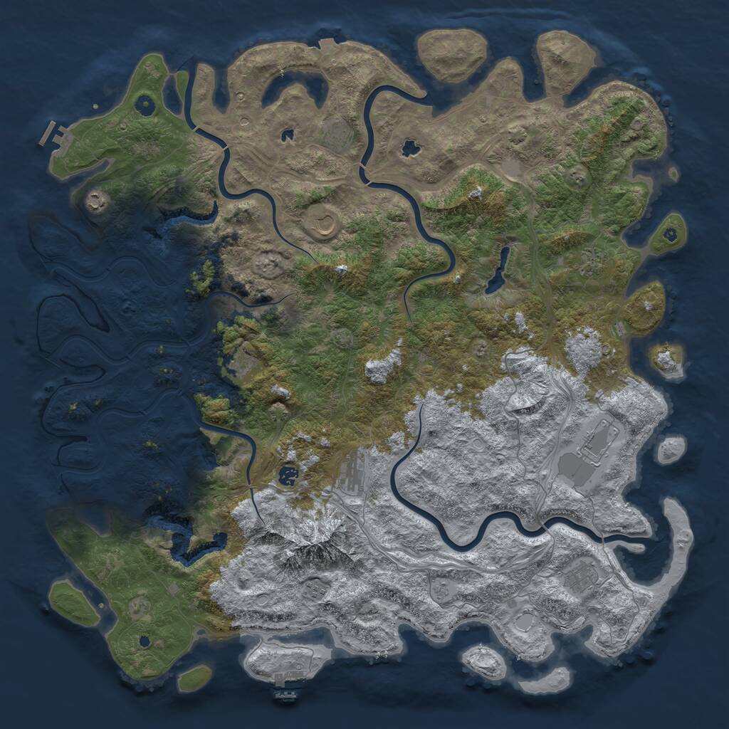 Rust Map: Procedural Map, Size: 5500, Seed: 321654987, 16 Monuments