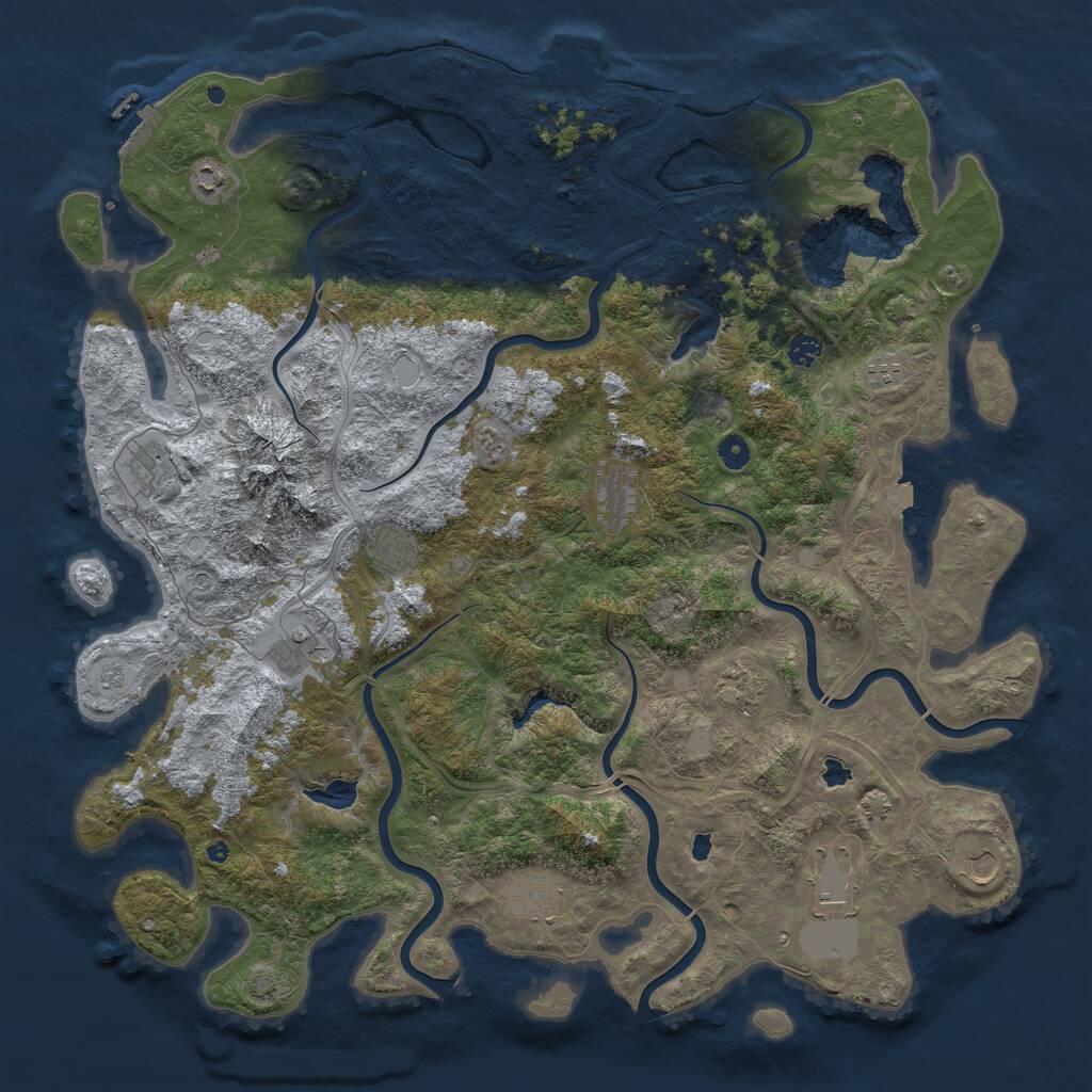 Rust Map: Procedural Map, Size: 5000, Seed: 503413693, 17 Monuments