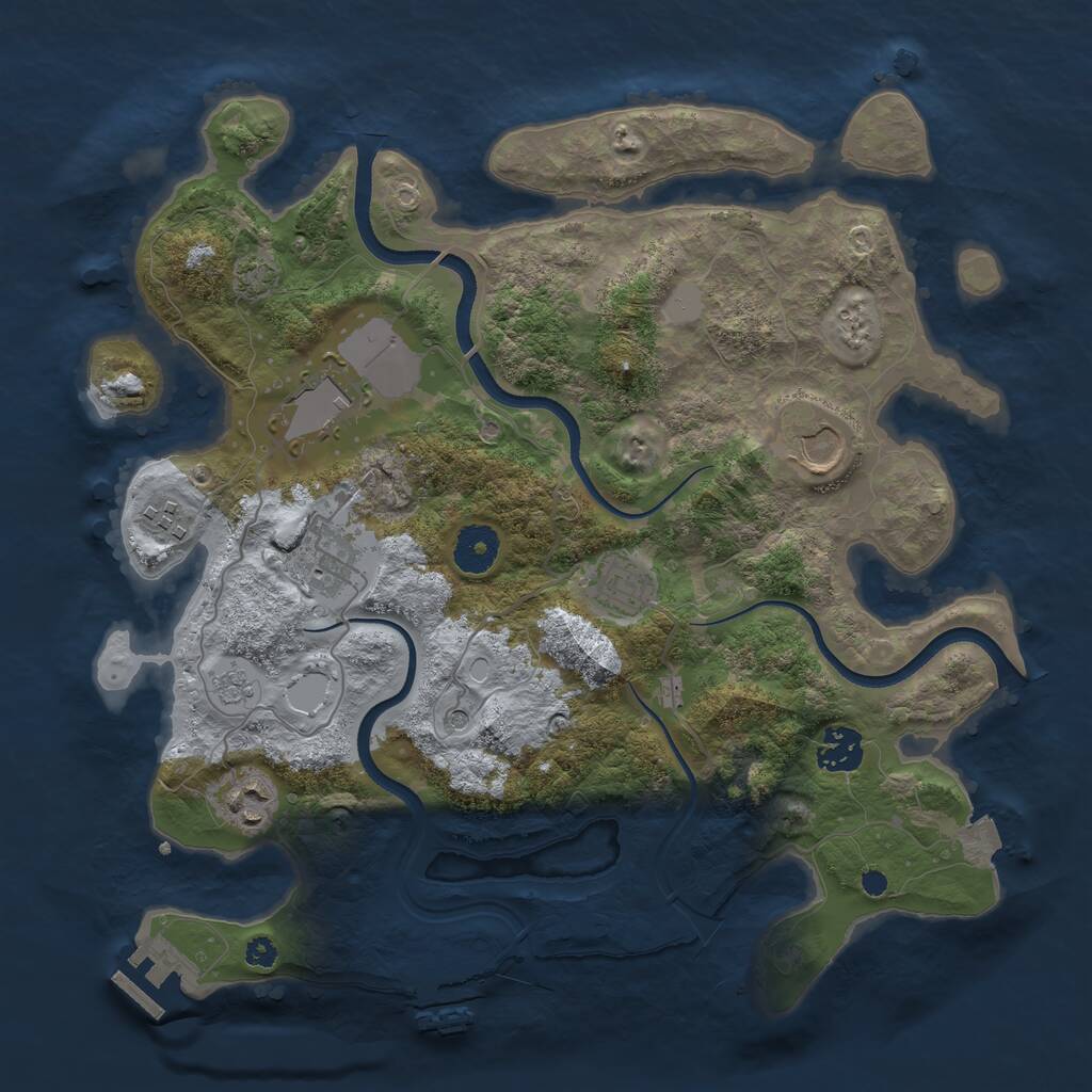 Rust Map: Procedural Map, Size: 3500, Seed: 77346, 13 Monuments