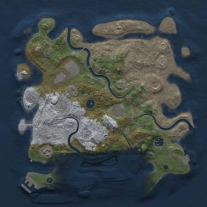 Thumbnail Rust Map: Procedural Map, Size: 3500, Seed: 77346, 13 Monuments