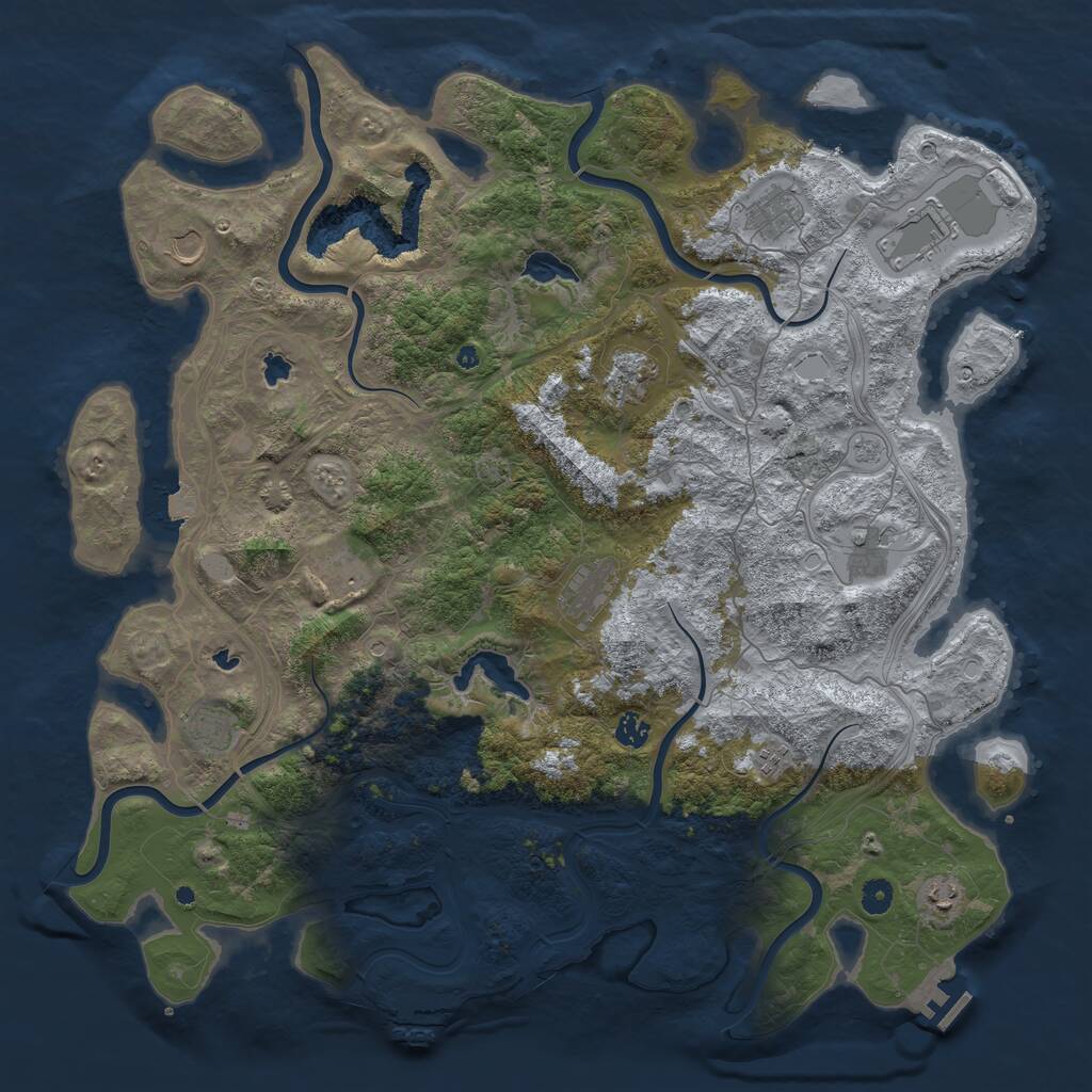 Rust Map: Procedural Map, Size: 4800, Seed: 524922990, 17 Monuments