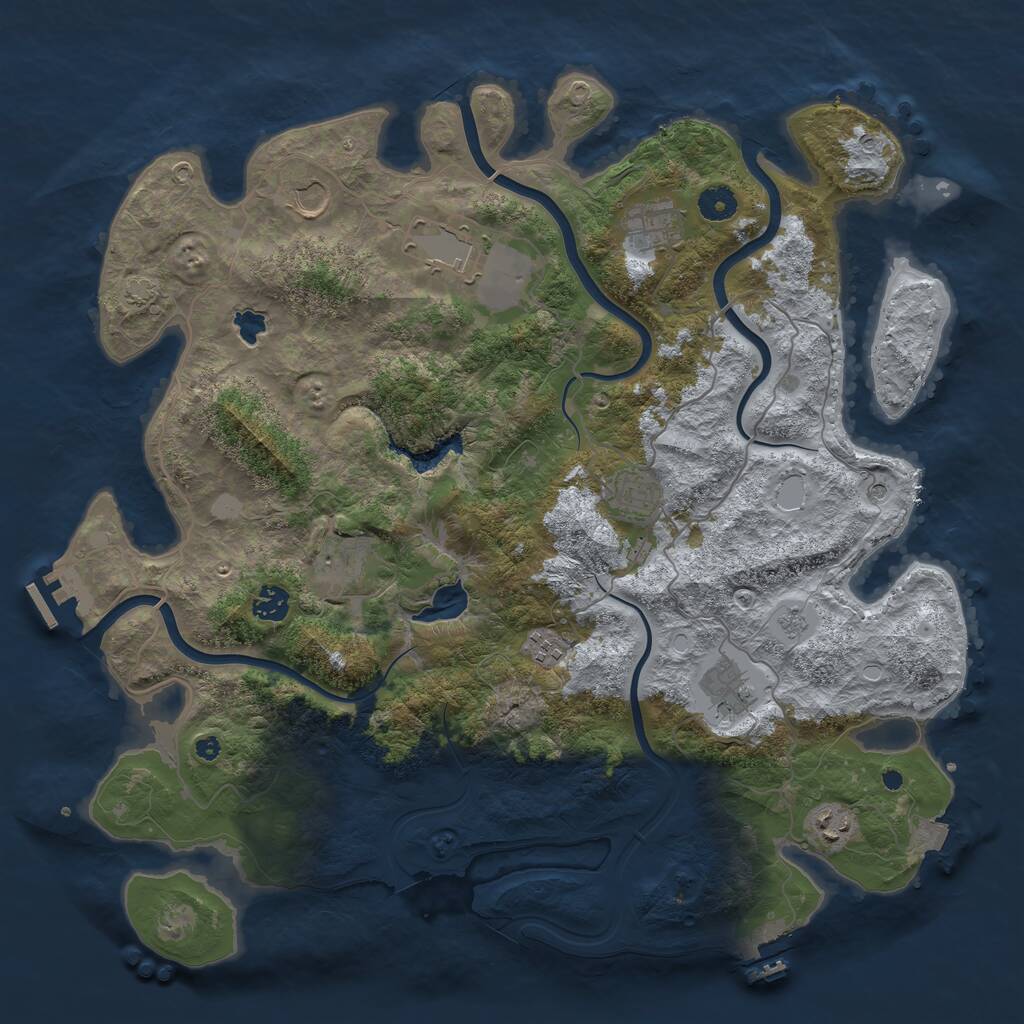 Rust Map: Procedural Map, Size: 4200, Seed: 102020, 15 Monuments