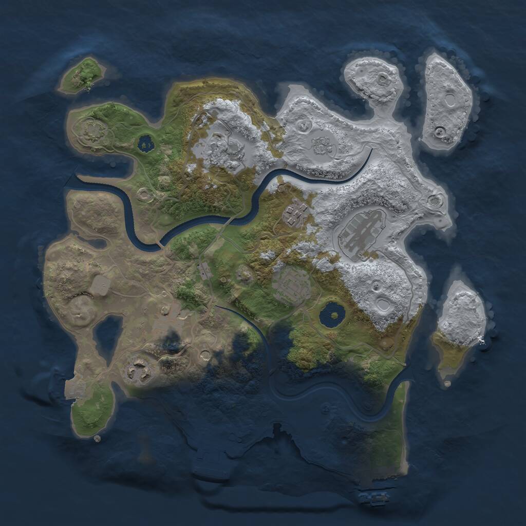 Rust Map: Procedural Map, Size: 3150, Seed: 3051994, 12 Monuments