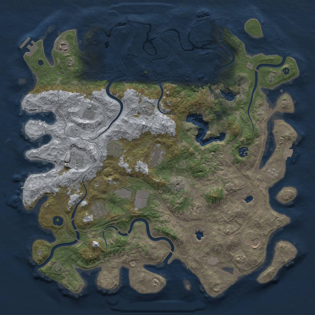 Rust Map: Procedural Map, Size: 4576, Seed: 1278090799, 17 Monuments