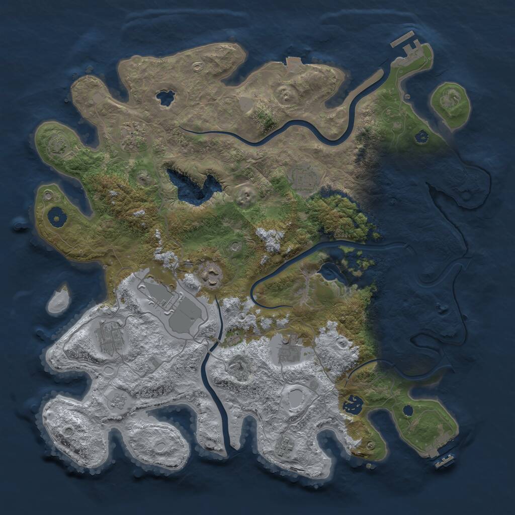 Rust Map: Procedural Map, Size: 4000, Seed: 77764512, 14 Monuments