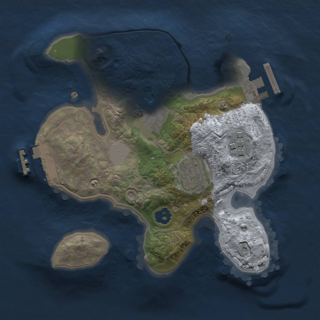 Rust Map: Procedural Map, Size: 2000, Seed: 1725637680, 6 Monuments
