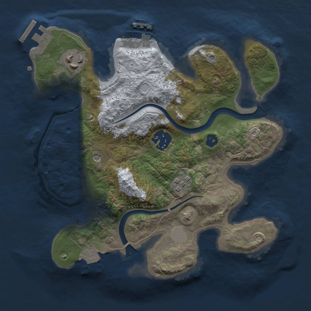 Rust Map: Procedural Map, Size: 2500, Seed: 8534673, 7 Monuments