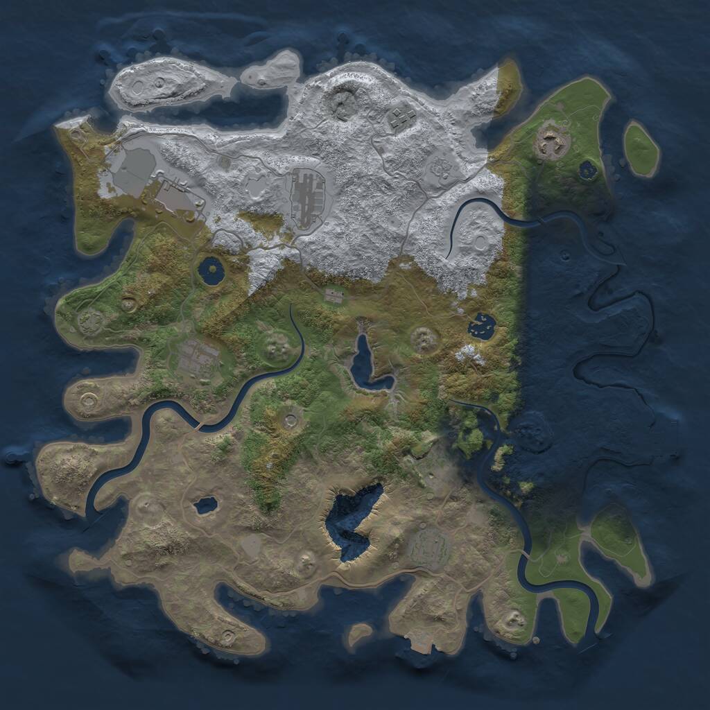 Rust Map: Procedural Map, Size: 4000, Seed: 103052026, 13 Monuments