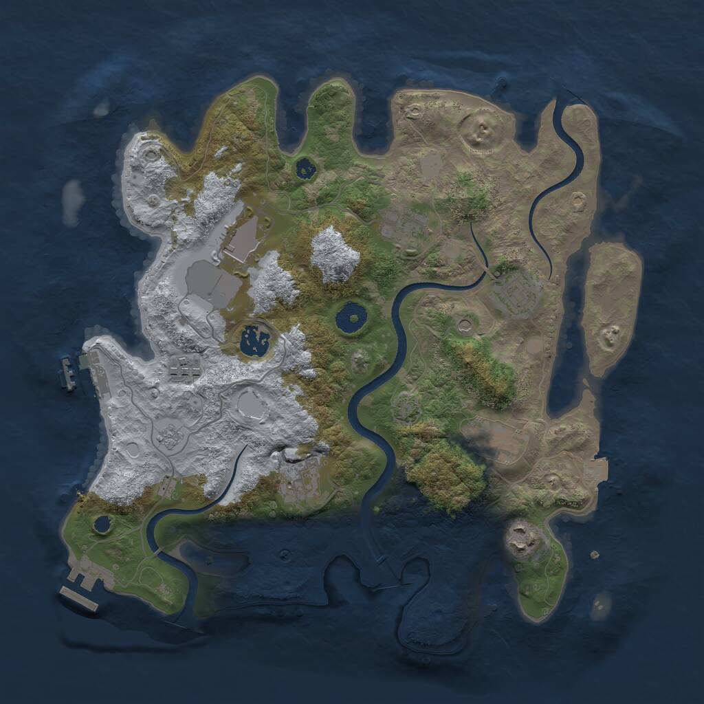 Rust Map: Procedural Map, Size: 3500, Seed: 11221, 14 Monuments