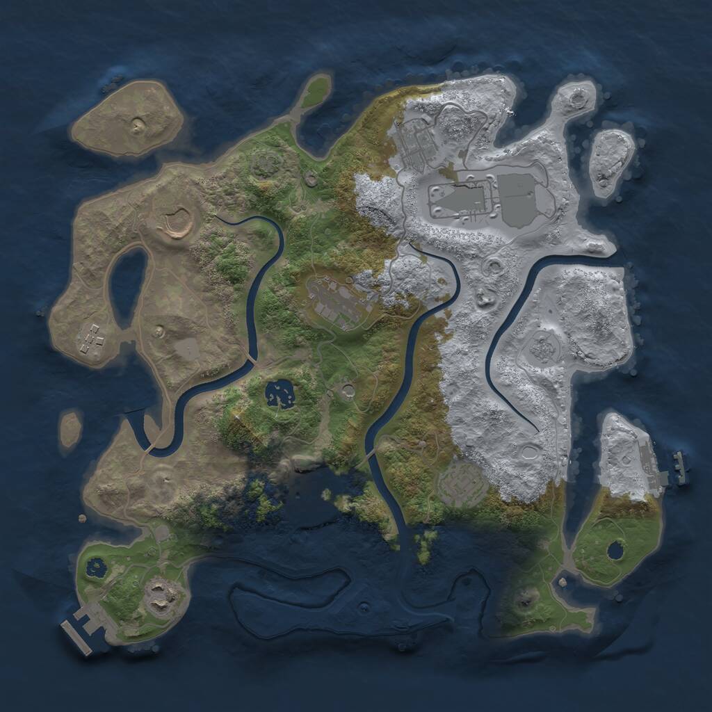 Rust Map: Procedural Map, Size: 3500, Seed: 14419496, 15 Monuments