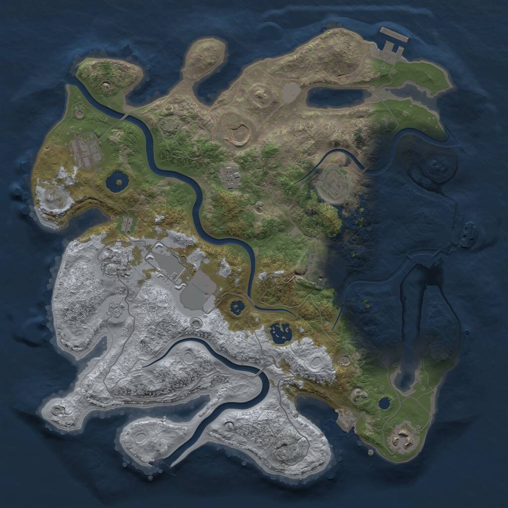 Rust Map: Procedural Map, Size: 3500, Seed: 1783174, 15 Monuments