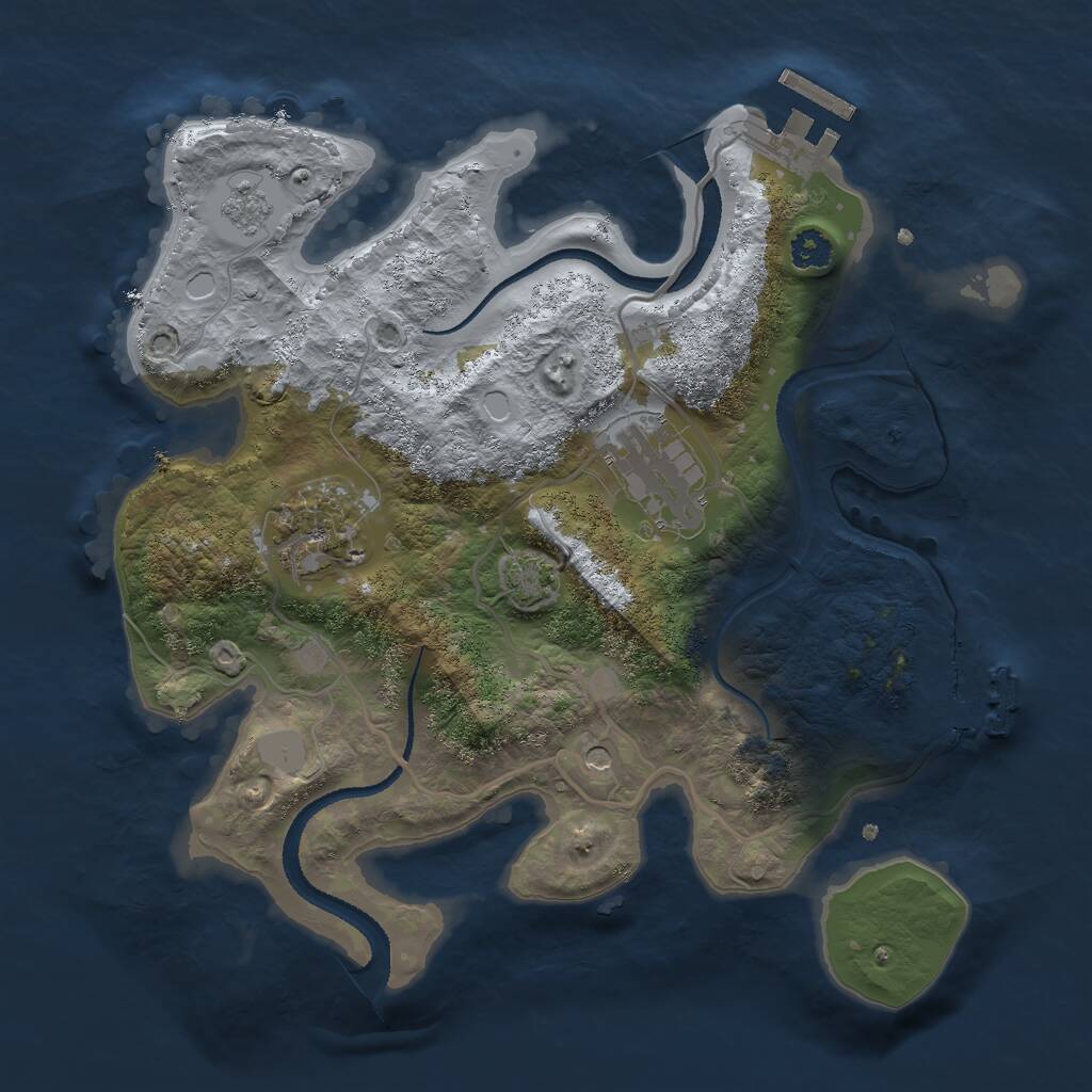 Rust Map: Procedural Map, Size: 2700, Seed: 74866623, 8 Monuments