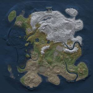 Thumbnail Rust Map: Procedural Map, Size: 3500, Seed: 1573929263, 15 Monuments