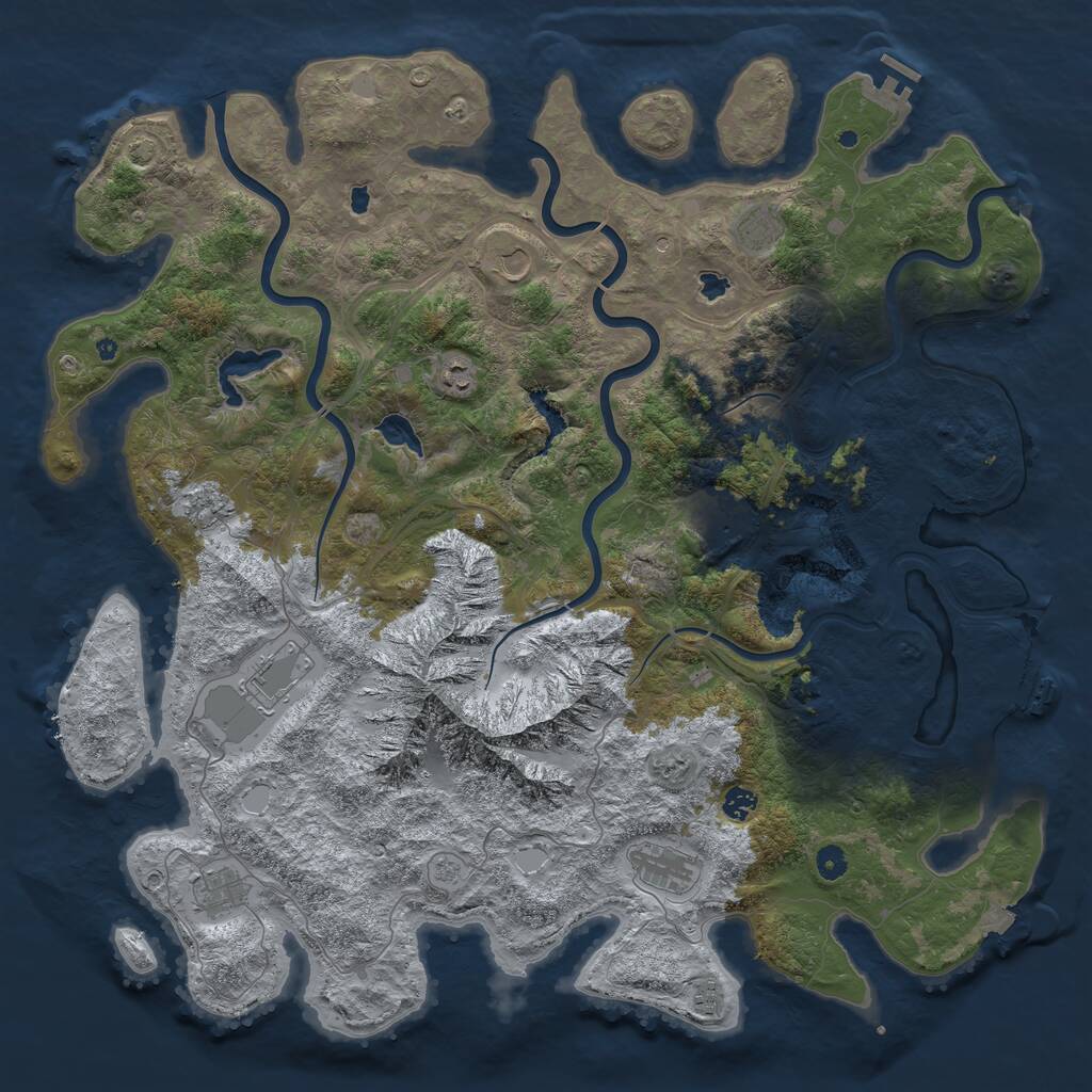 Rust Map: Procedural Map, Size: 5000, Seed: 452413478, 16 Monuments