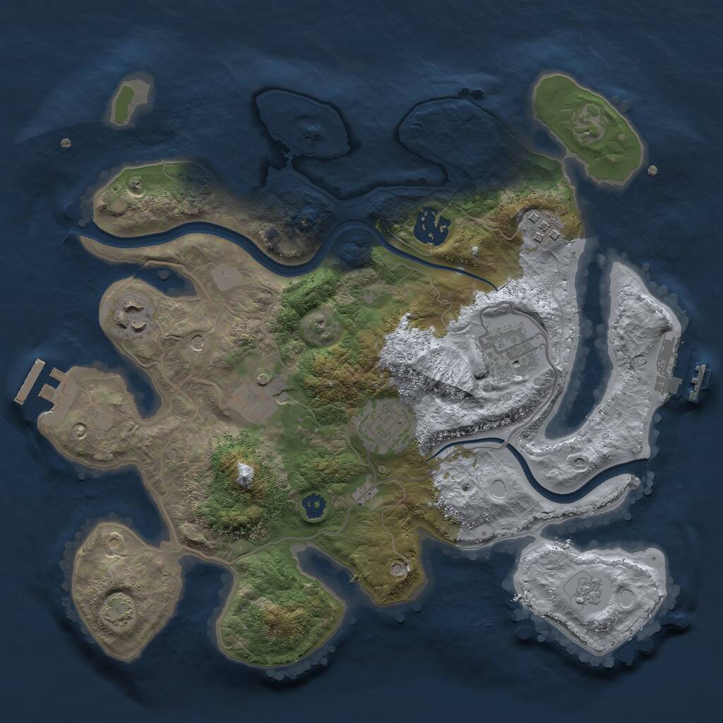 Rust Map: Procedural Map, Size: 3000, Seed: 1848160360, 12 Monuments