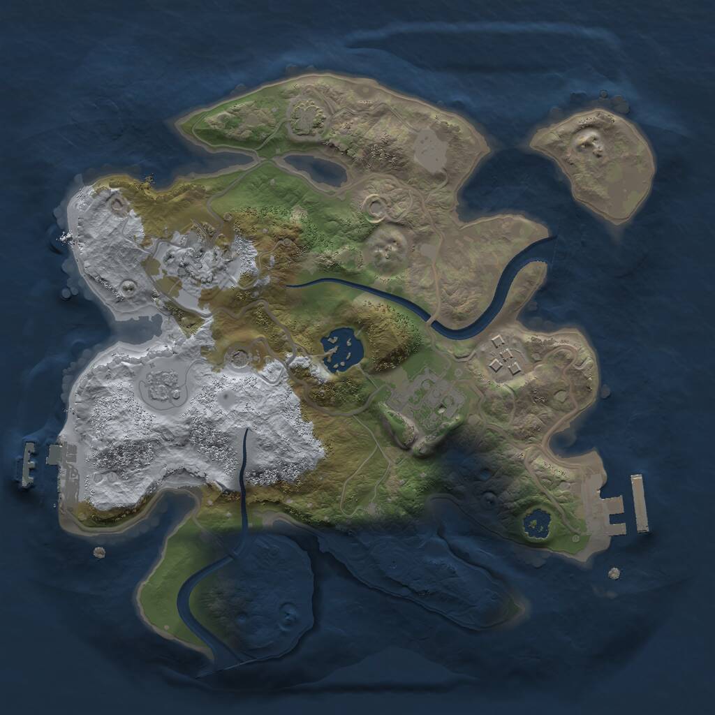 Rust Map: Procedural Map, Size: 2500, Seed: 935654321, 10 Monuments