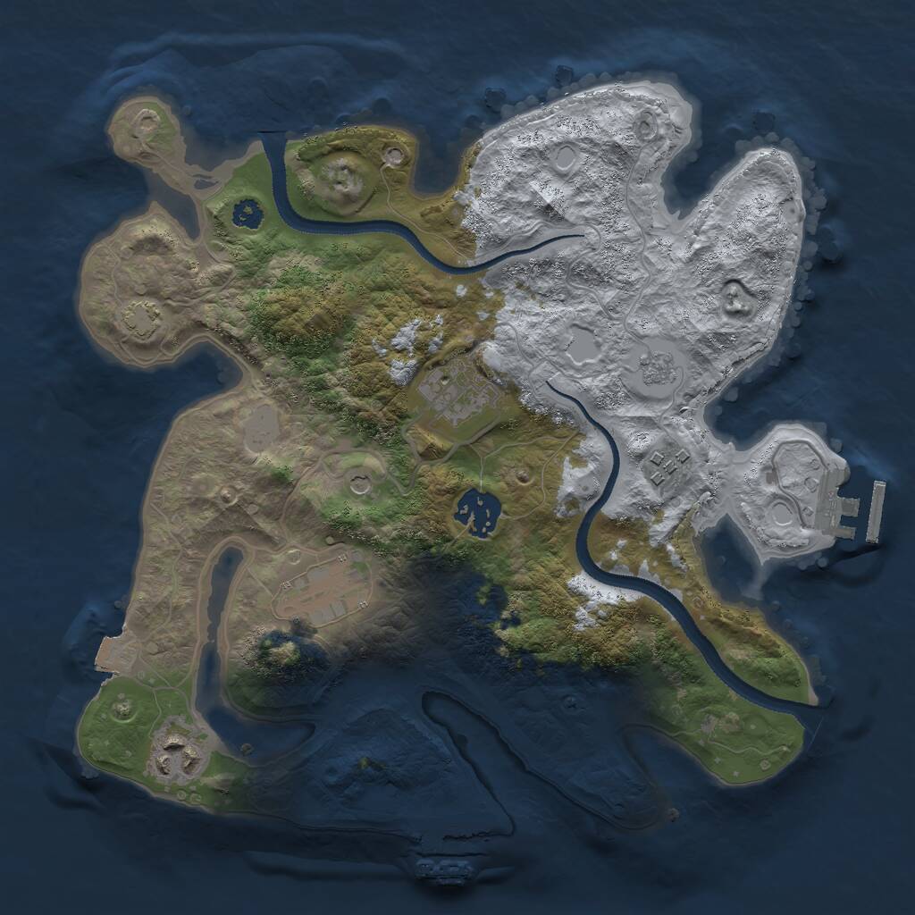 Rust Map: Procedural Map, Size: 3000, Seed: 56181401, 11 Monuments