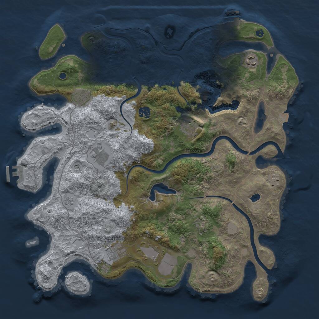 Rust Map: Procedural Map, Size: 4000, Seed: 123942482, 15 Monuments